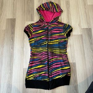 Abbey Dawn by Avril Lavigne Zebra Print Short Sleeve Hoodie